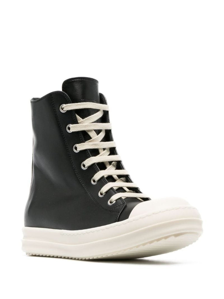Black High-top Leather Sneakers