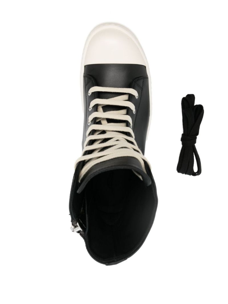 Black High-top Leather Sneakers