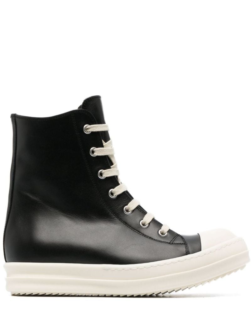 Black High-top Leather Sneakers
