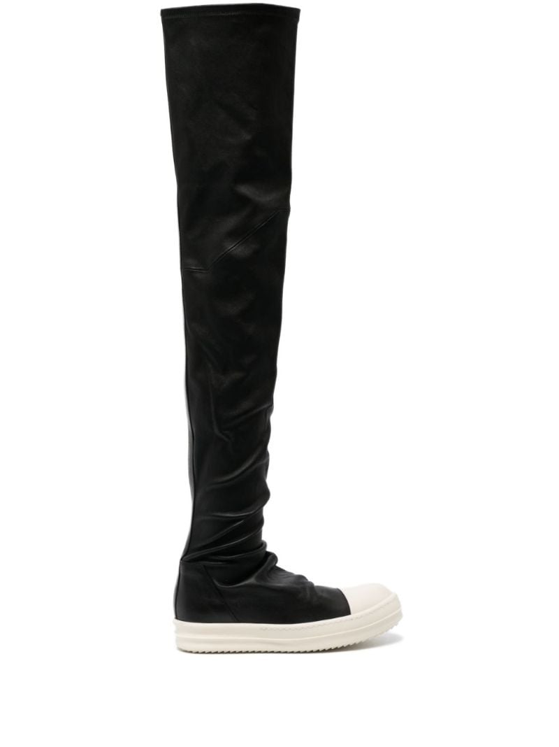 Black Stocking Over-the-kee Boots