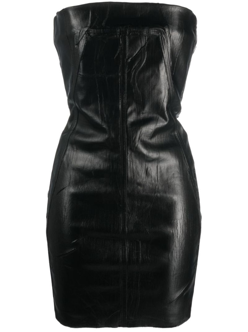Black Bustier Strapless Mini Dress