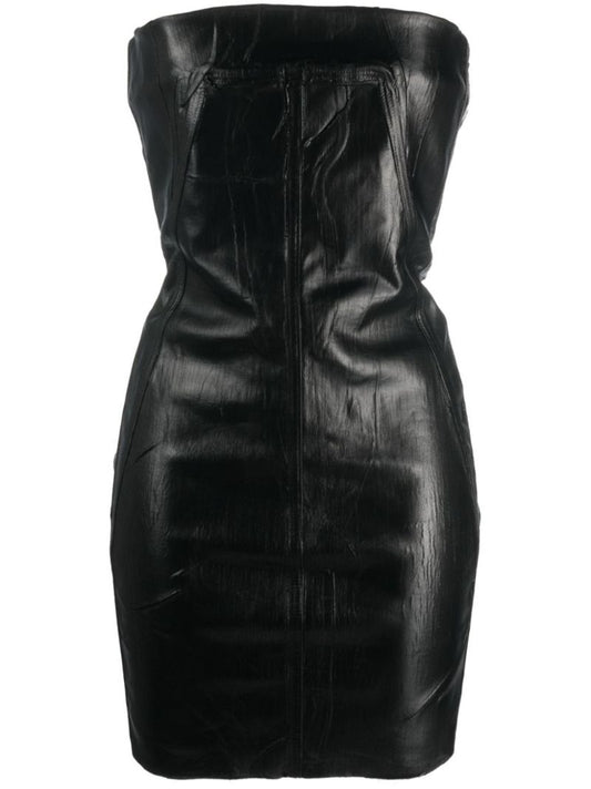 Black Bustier Strapless Mini Dress