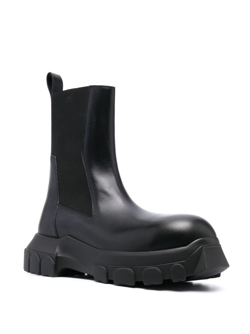 Black Beatle Bozo Tractor Leather Boots