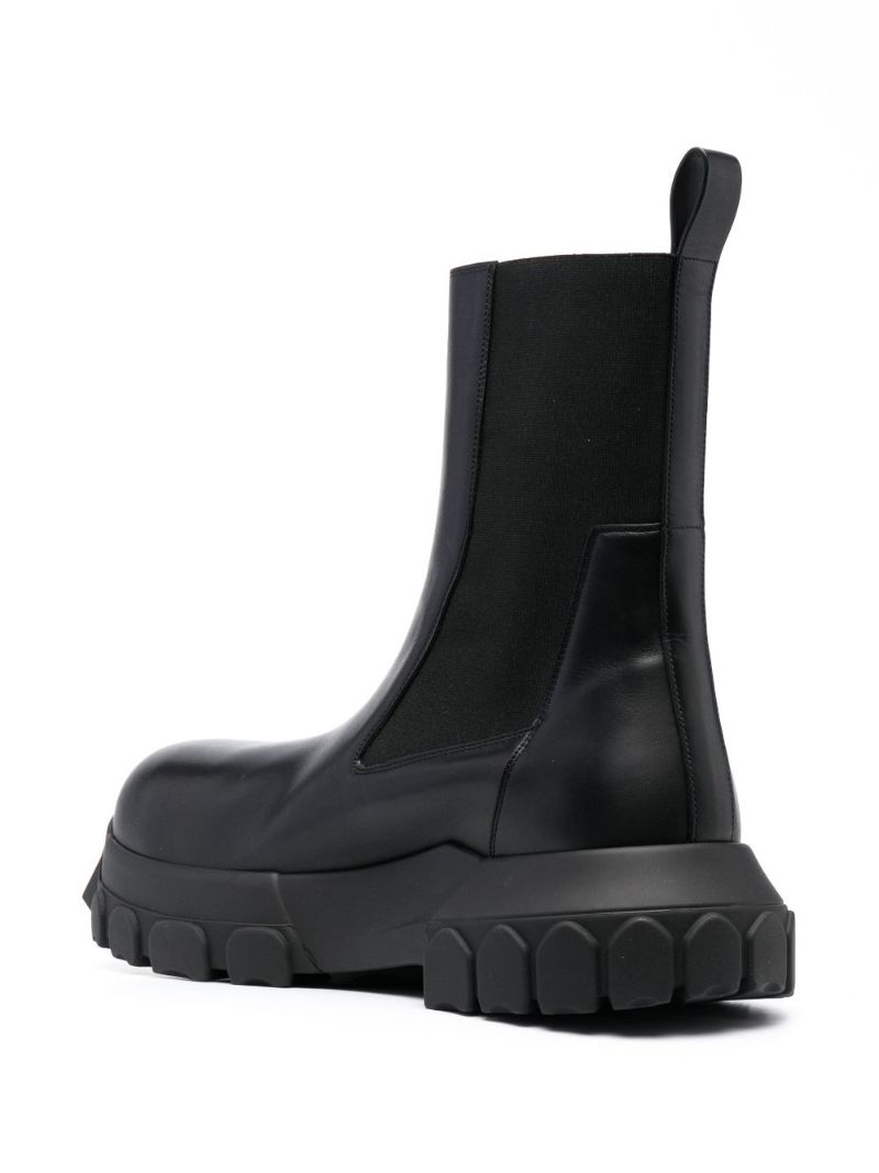 Black Beatle Bozo Tractor Leather Boots