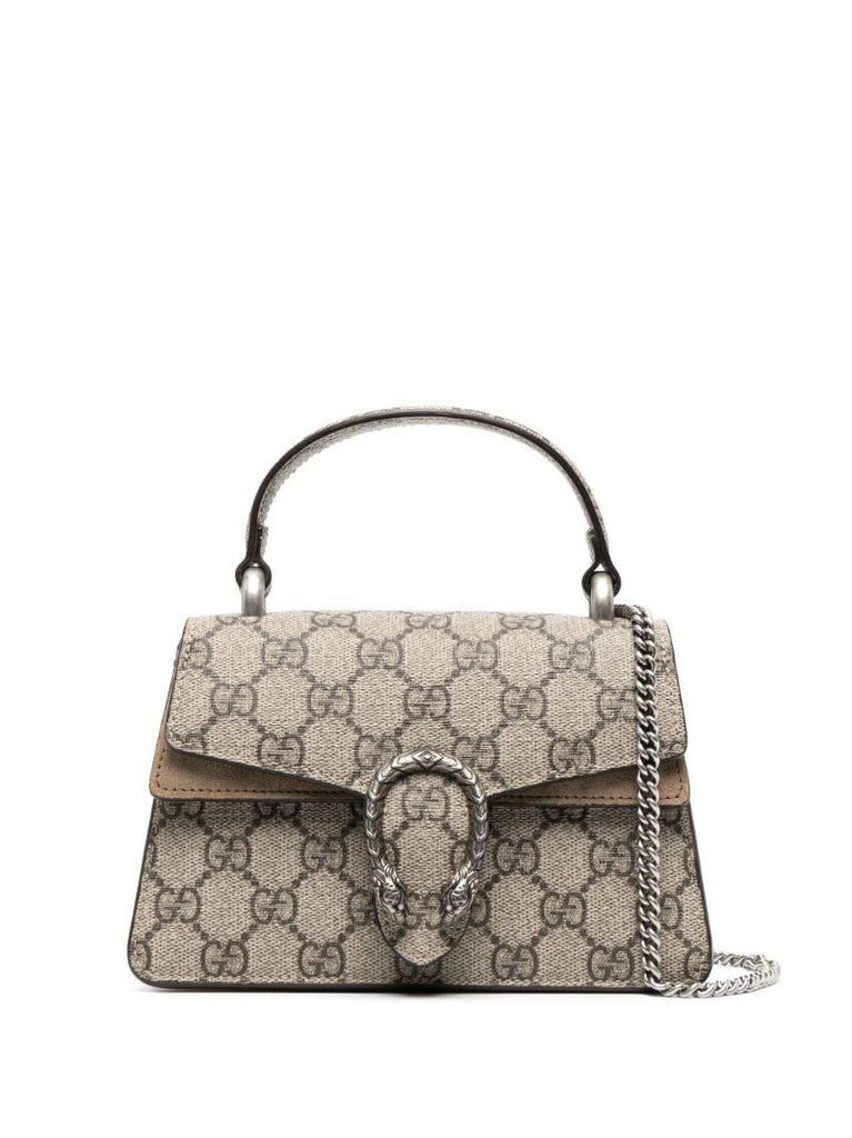 Neutral Dionysus Mini Gg Supreme Top Handle Bag