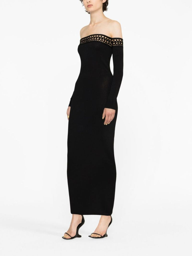 Black Vienne Off-the-shoulder Bustier Dress
