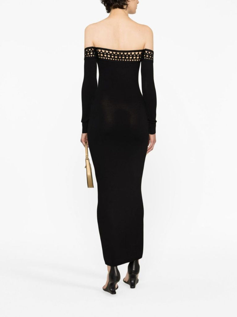 Black Vienne Off-the-shoulder Bustier Dress