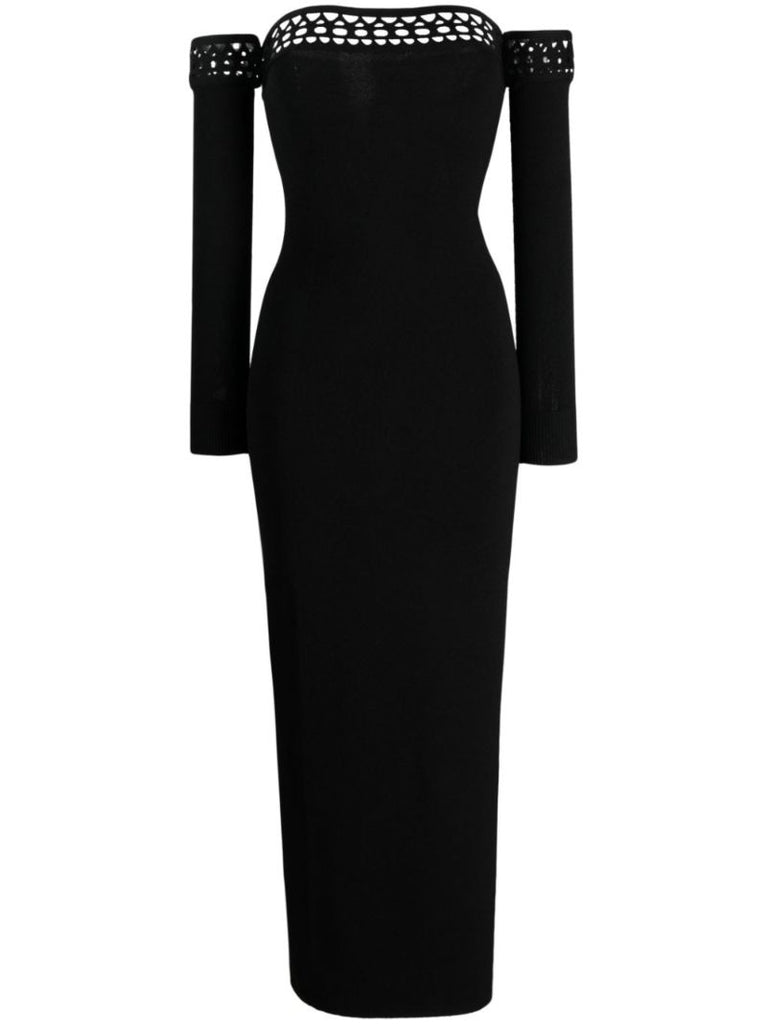 Black Vienne Off-the-shoulder Bustier Dress