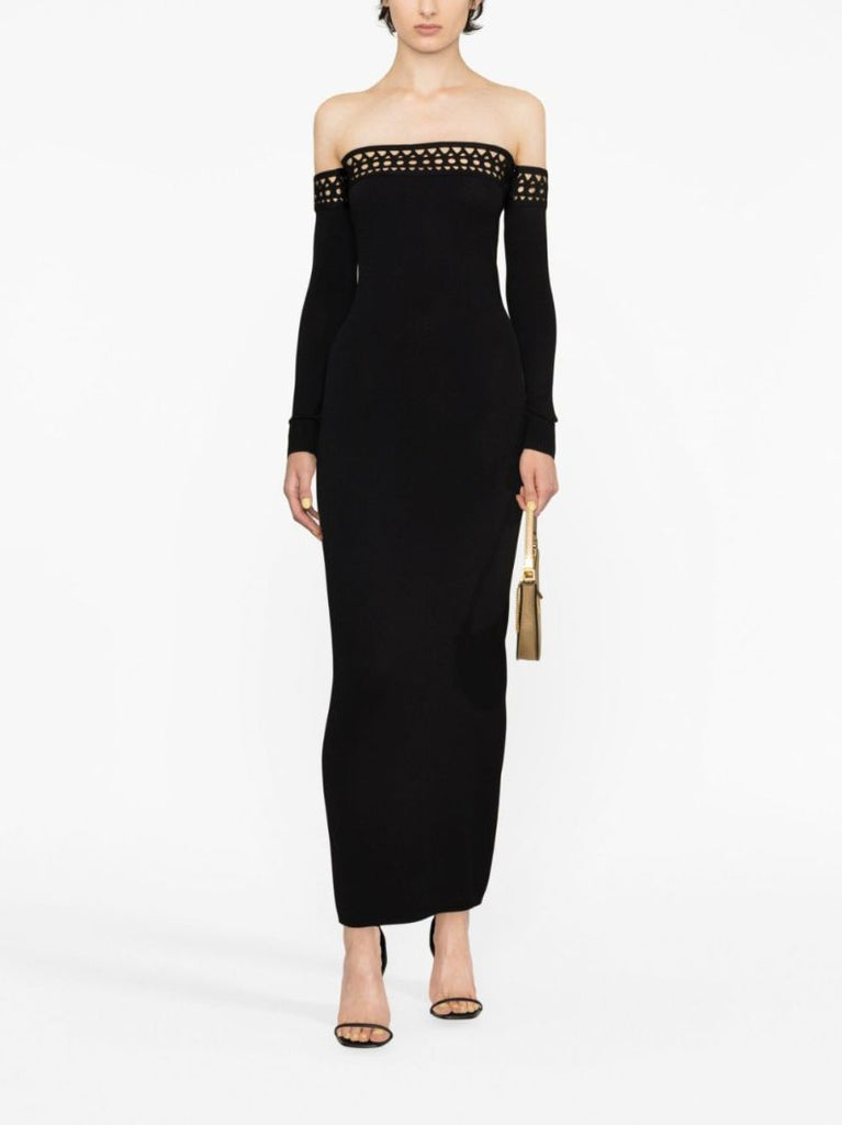 Black Vienne Off-the-shoulder Bustier Dress