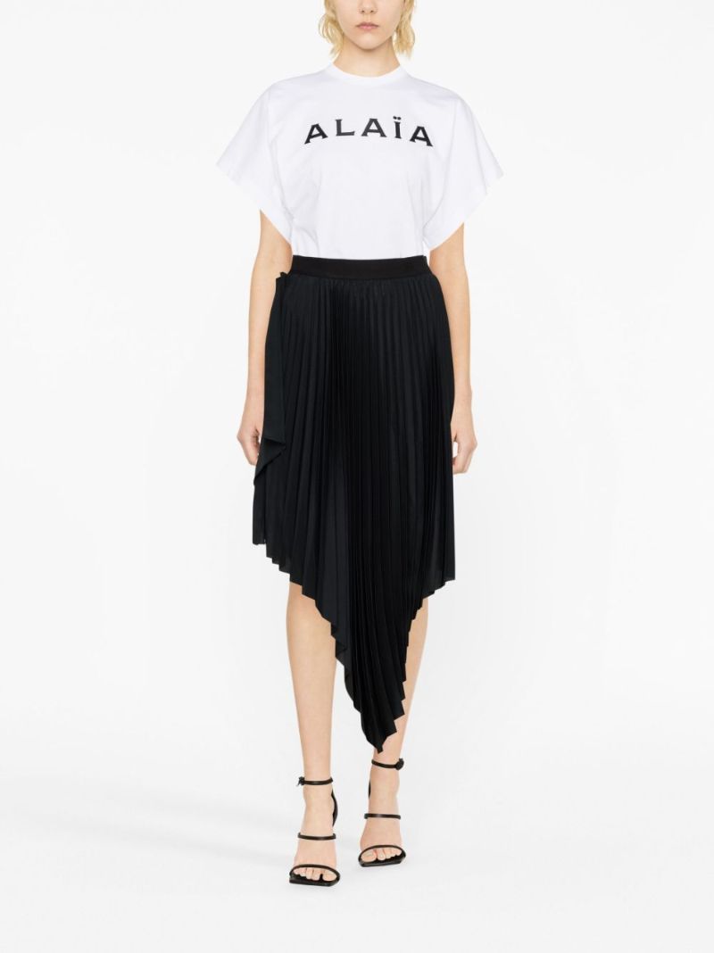 White Logo Print Cotton T-shirt