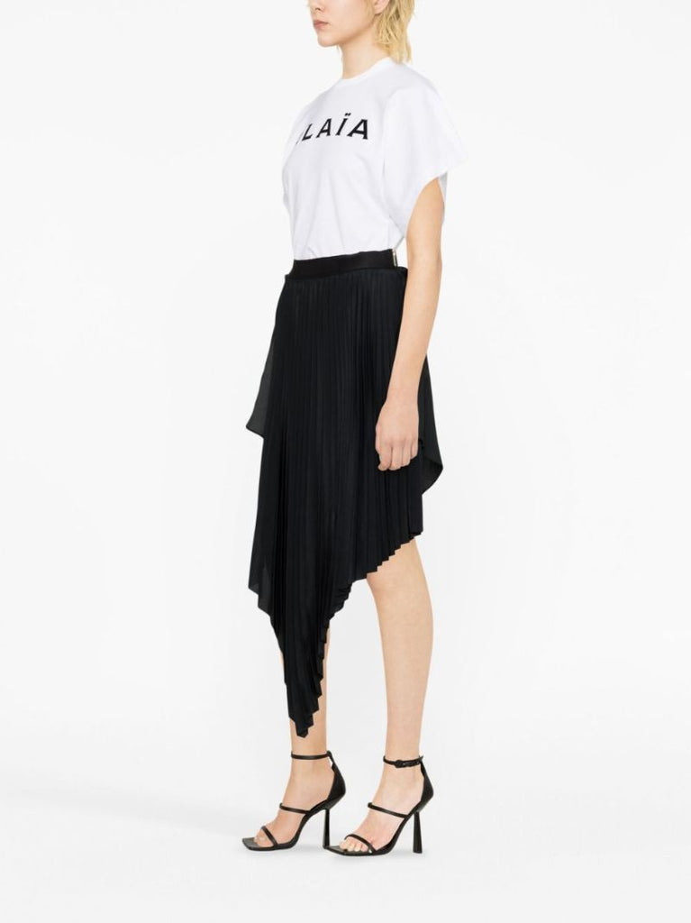 White Logo Print Cotton T-shirt