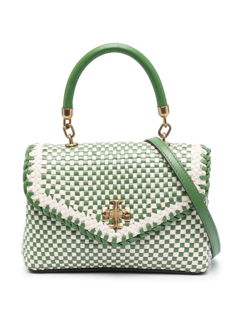 Green Kira Mini Woven Tote Bag