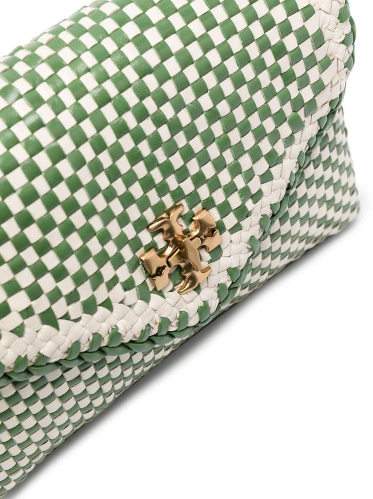 Green Kira Mini Woven Tote Bag