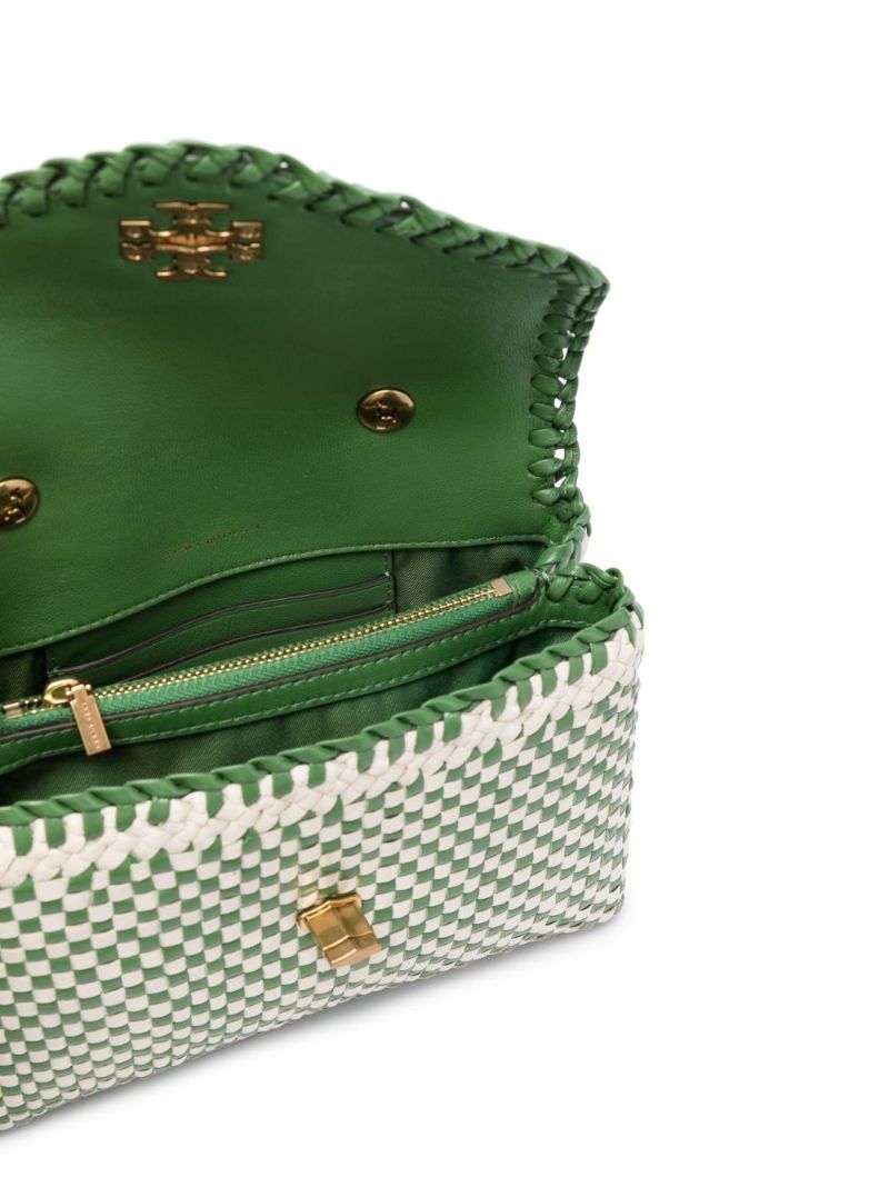 Green Kira Mini Woven Tote Bag