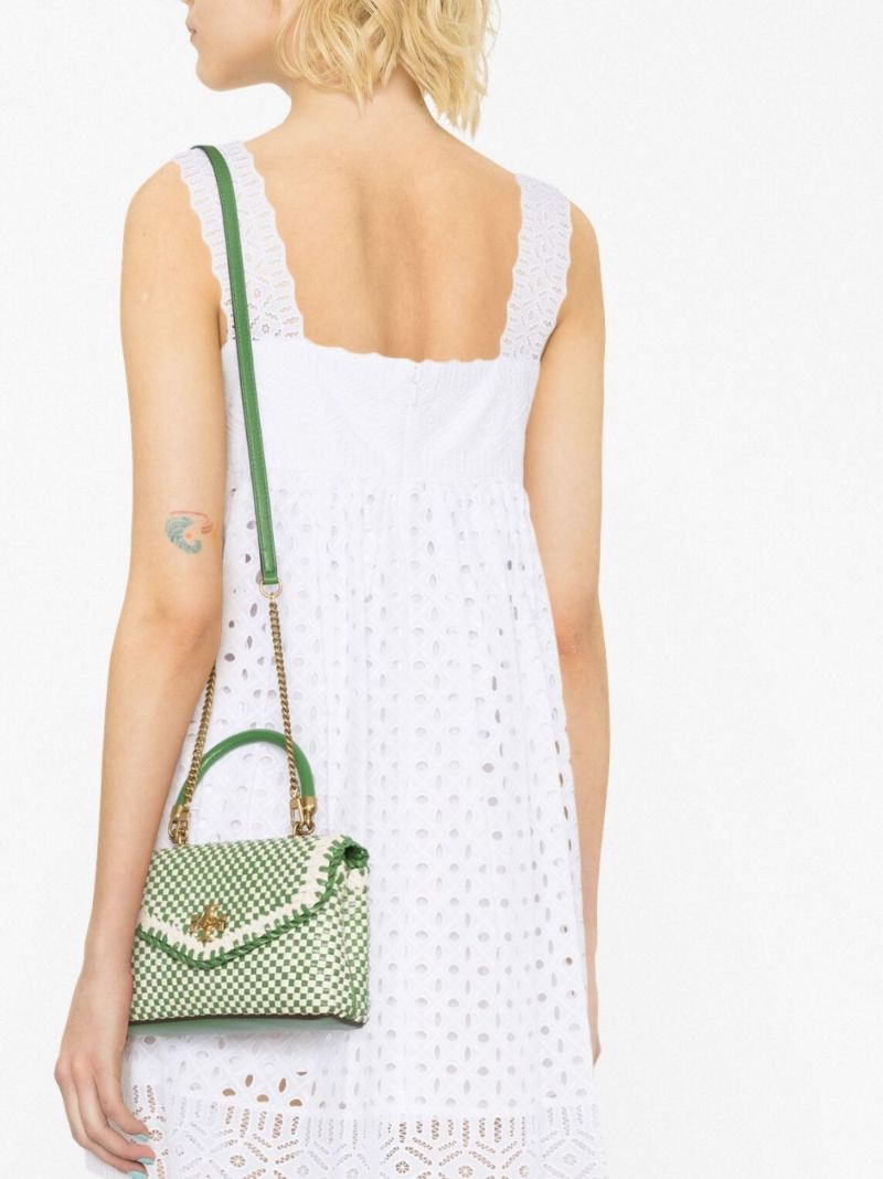 Green Kira Mini Woven Tote Bag