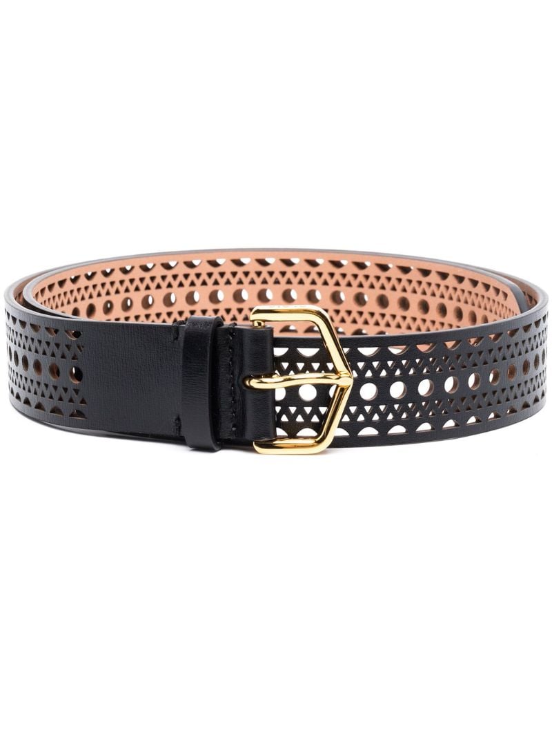 Black Neo Vienne Leather Belt