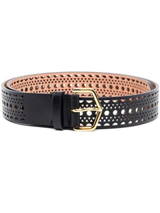 Black Neo Vienne Leather Belt