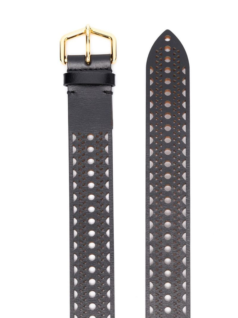 Black Neo Vienne Leather Belt