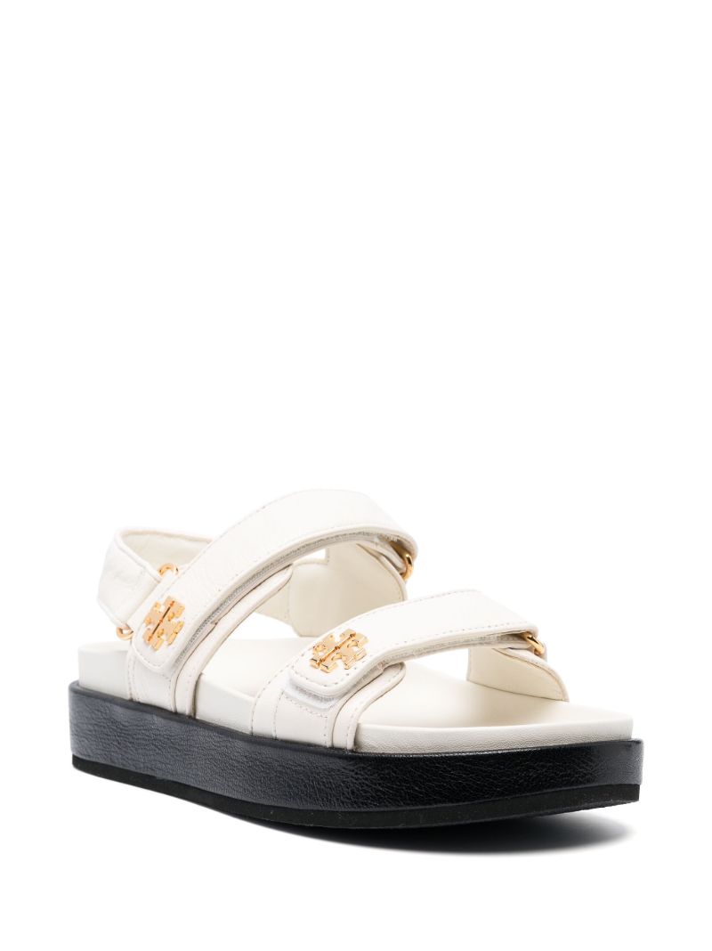 White Double T Leather Sandals