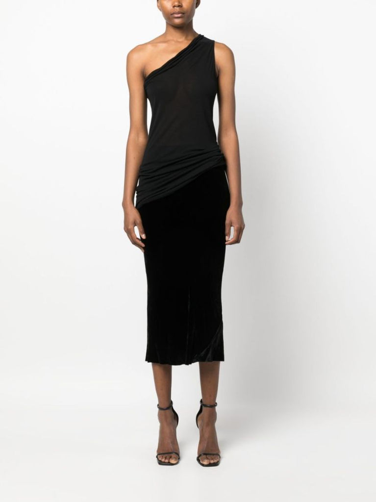 Blue One Shoulder Long Length Top