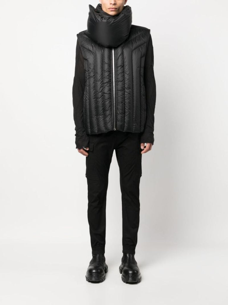 Black Detachable-neck Padded Gilet