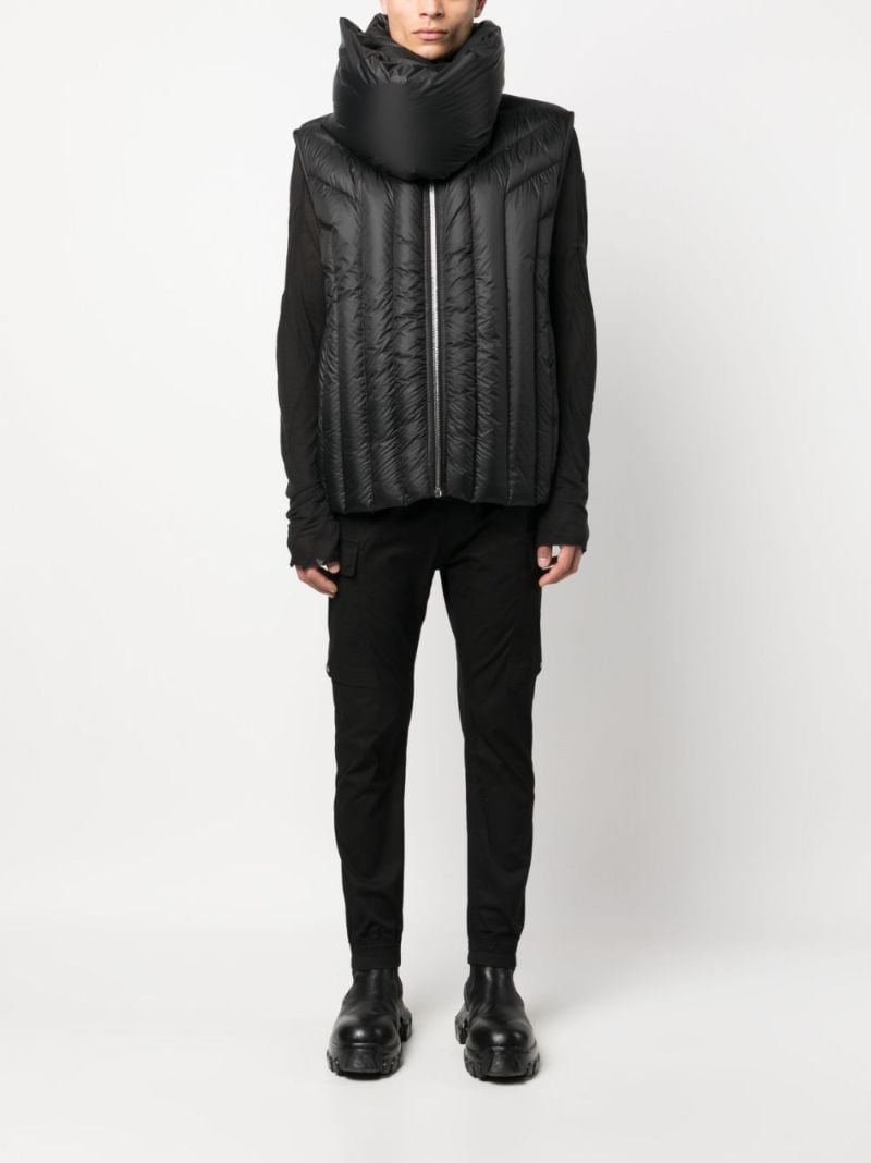 Black Detachable-neck Padded Gilet