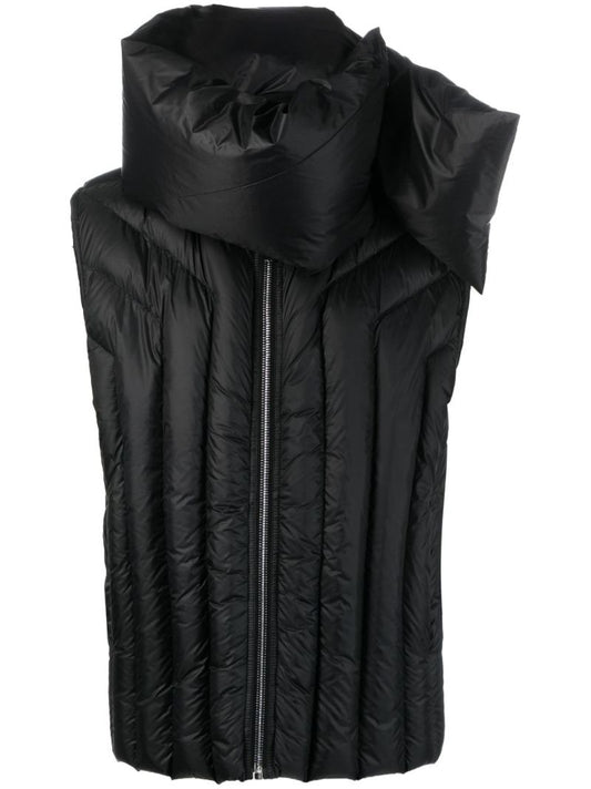 Black Detachable-neck Padded Gilet