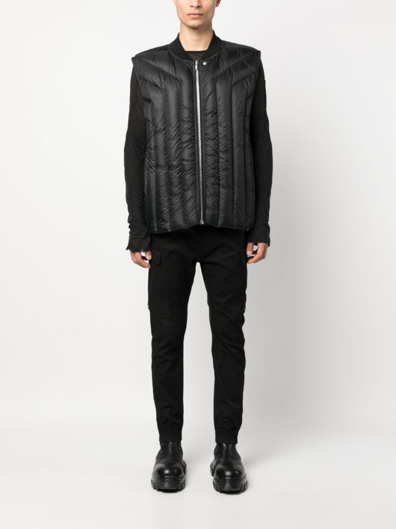 Black Detachable-neck Padded Gilet