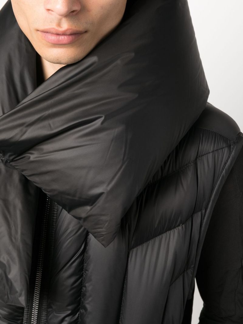 Black Detachable-neck Padded Gilet