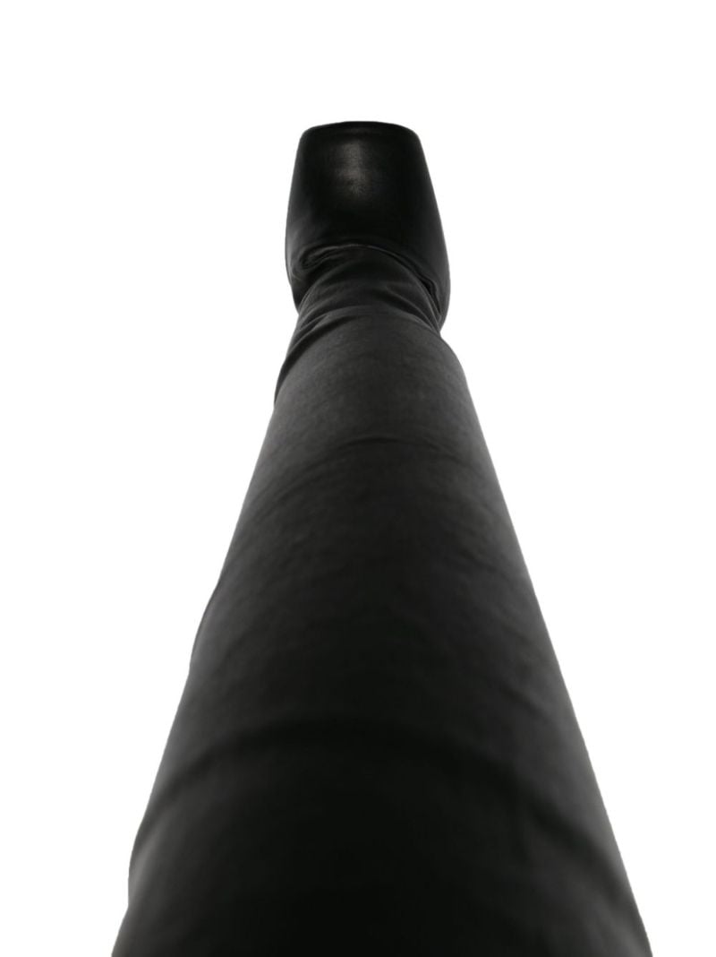 Black Cantilever 110mm Thigh-high Leather Boots