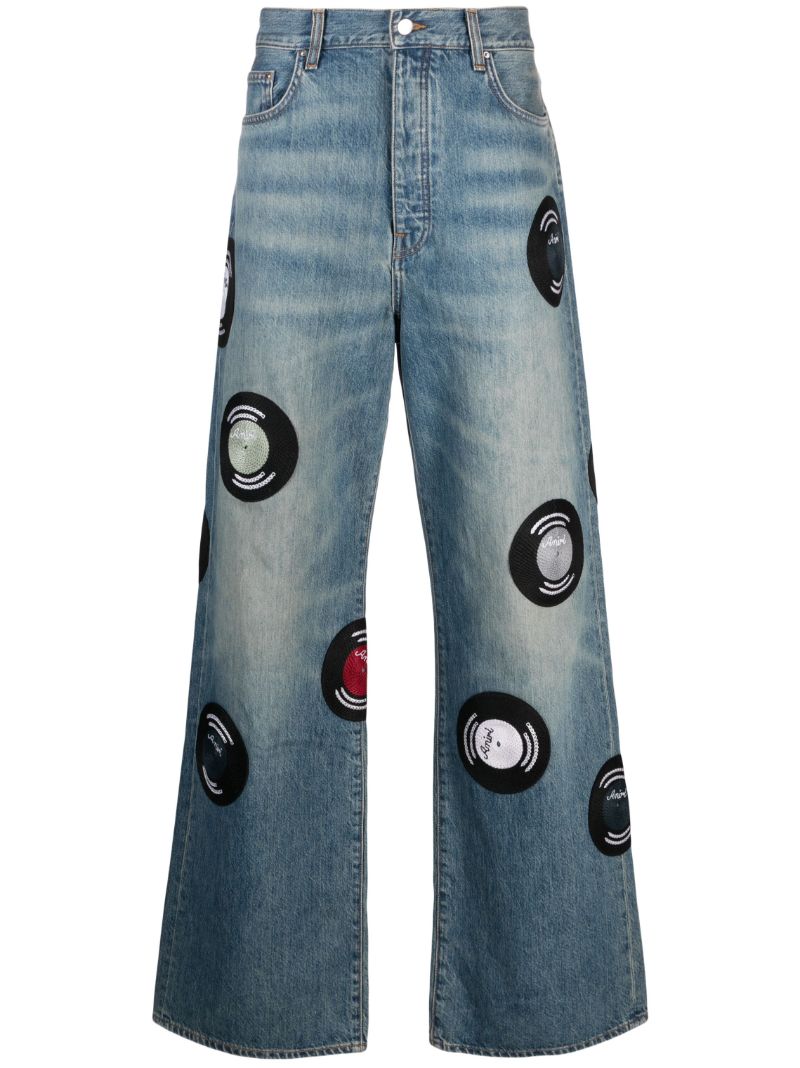 Blue Record Wide-leg Jeans