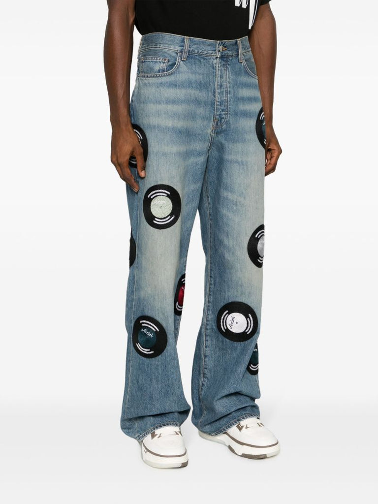 Blue Record Wide-leg Jeans