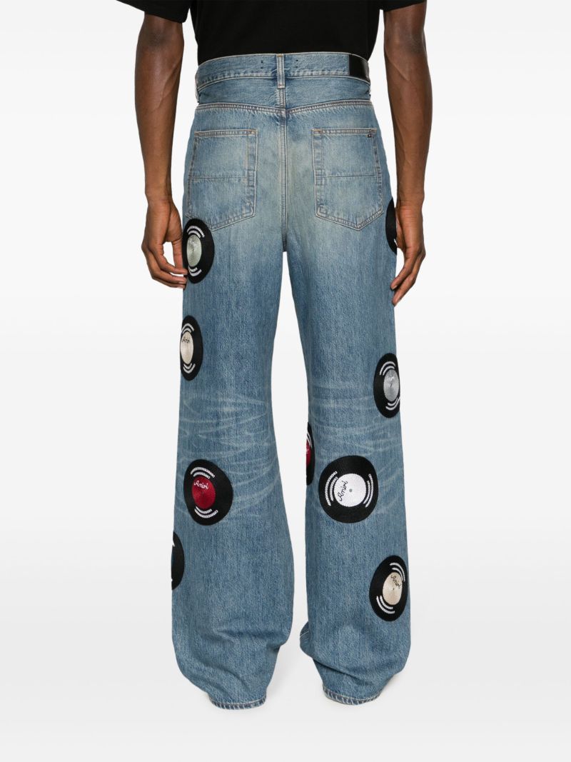 Blue Record Wide-leg Jeans