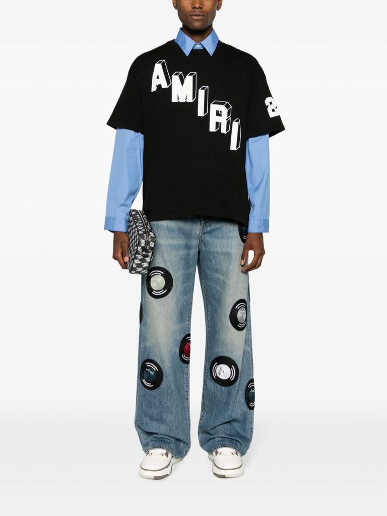 Blue Record Wide-leg Jeans