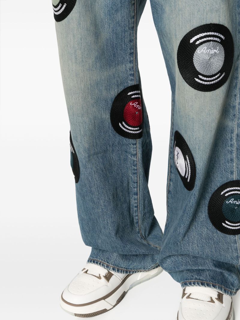 Blue Record Wide-leg Jeans