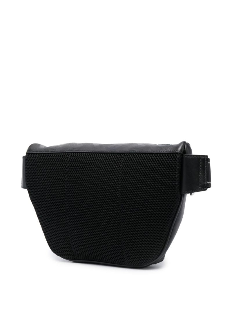 Black Logo Stitching Belt Bag