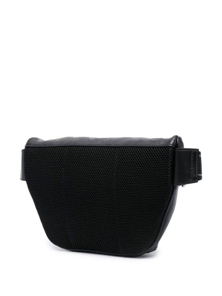 Black Logo Stitching Belt Bag