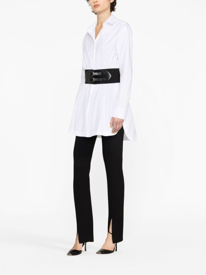 White Belted Cotton Shirt