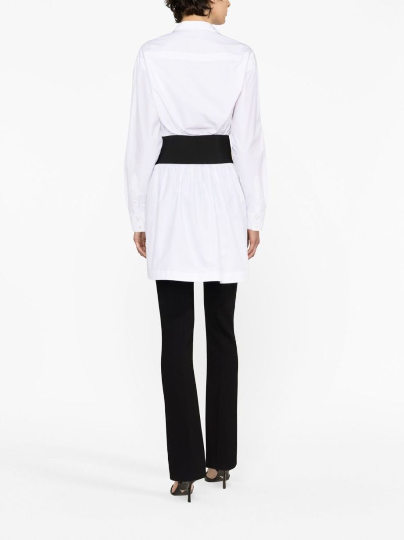 White Belted Cotton Shirt