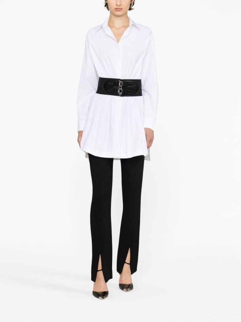 White Belted Cotton Shirt