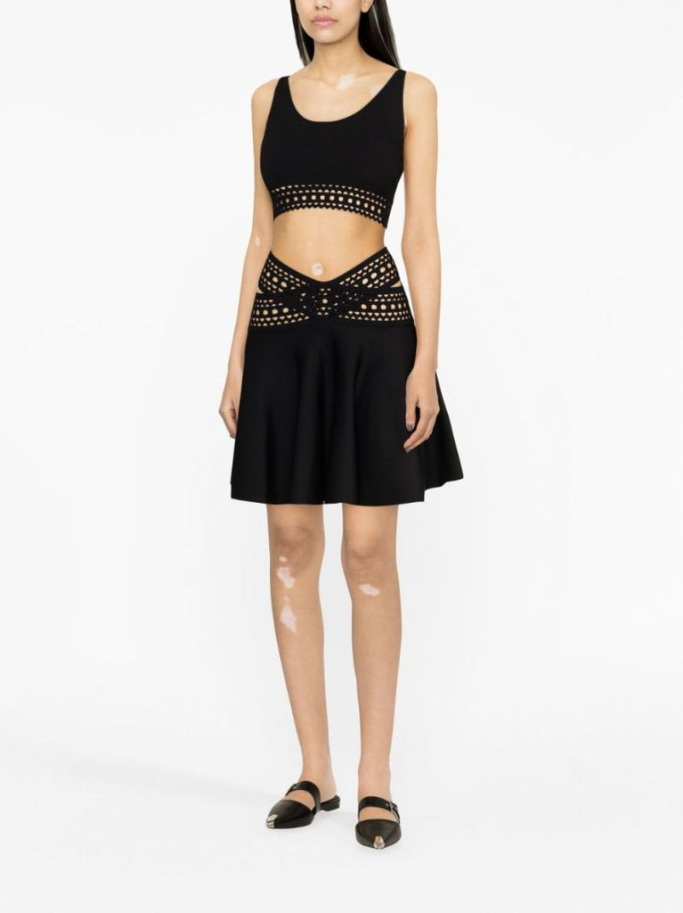 Black Vienne Knitted Cropped Top