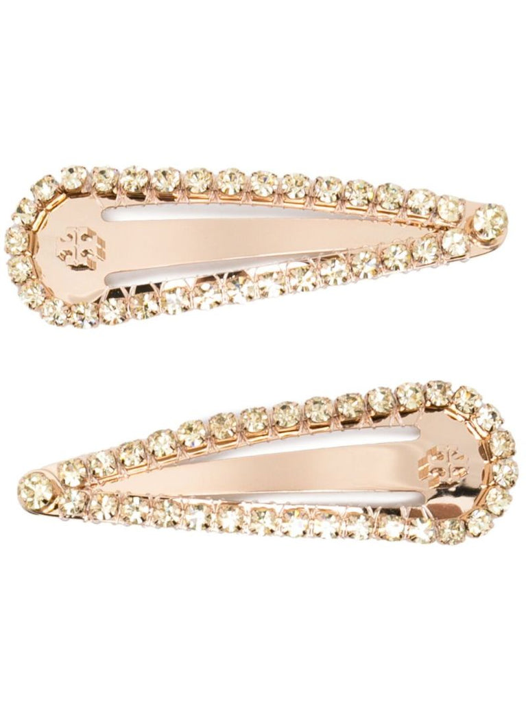 Gold-tone Crystal Hair Clip Set