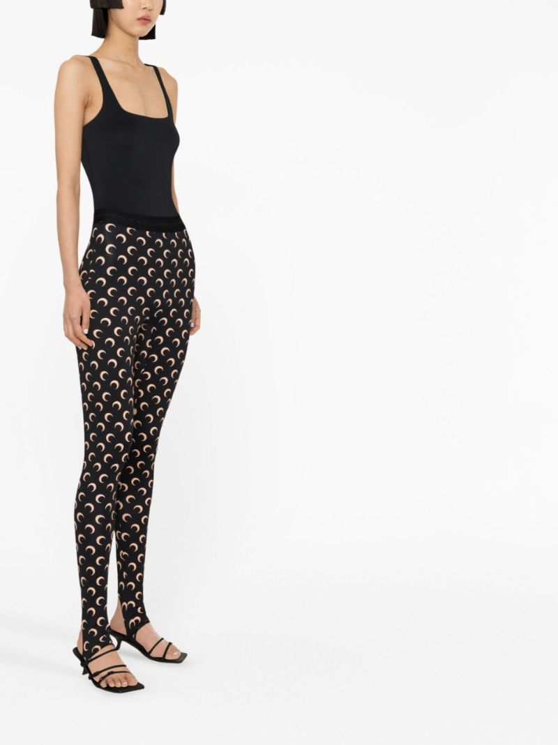 Black Fuseaux Crescent Moon Print Leggings