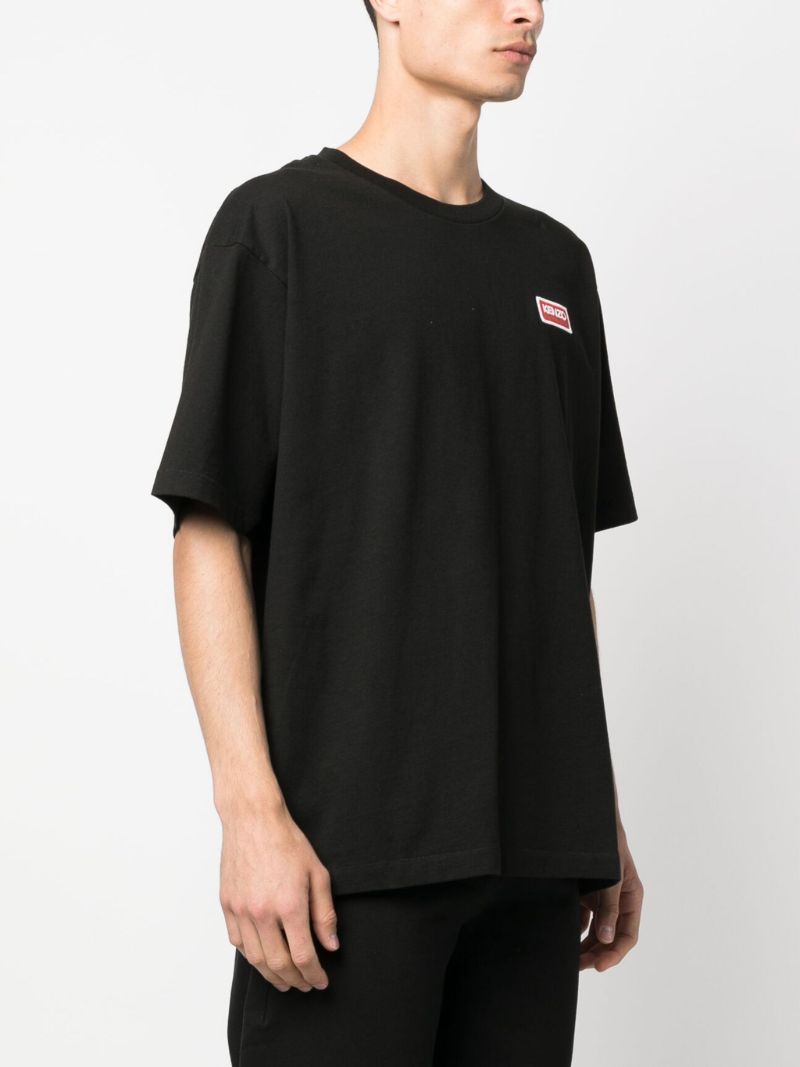 Black Logo Print Cotton T-shirt