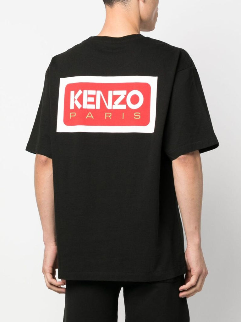 Black Logo Print Cotton T-shirt