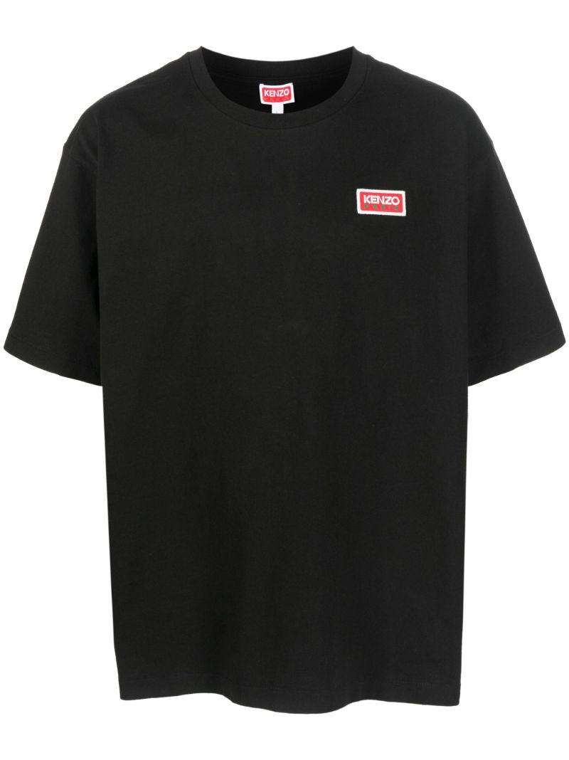 Black Logo Print Cotton T-shirt