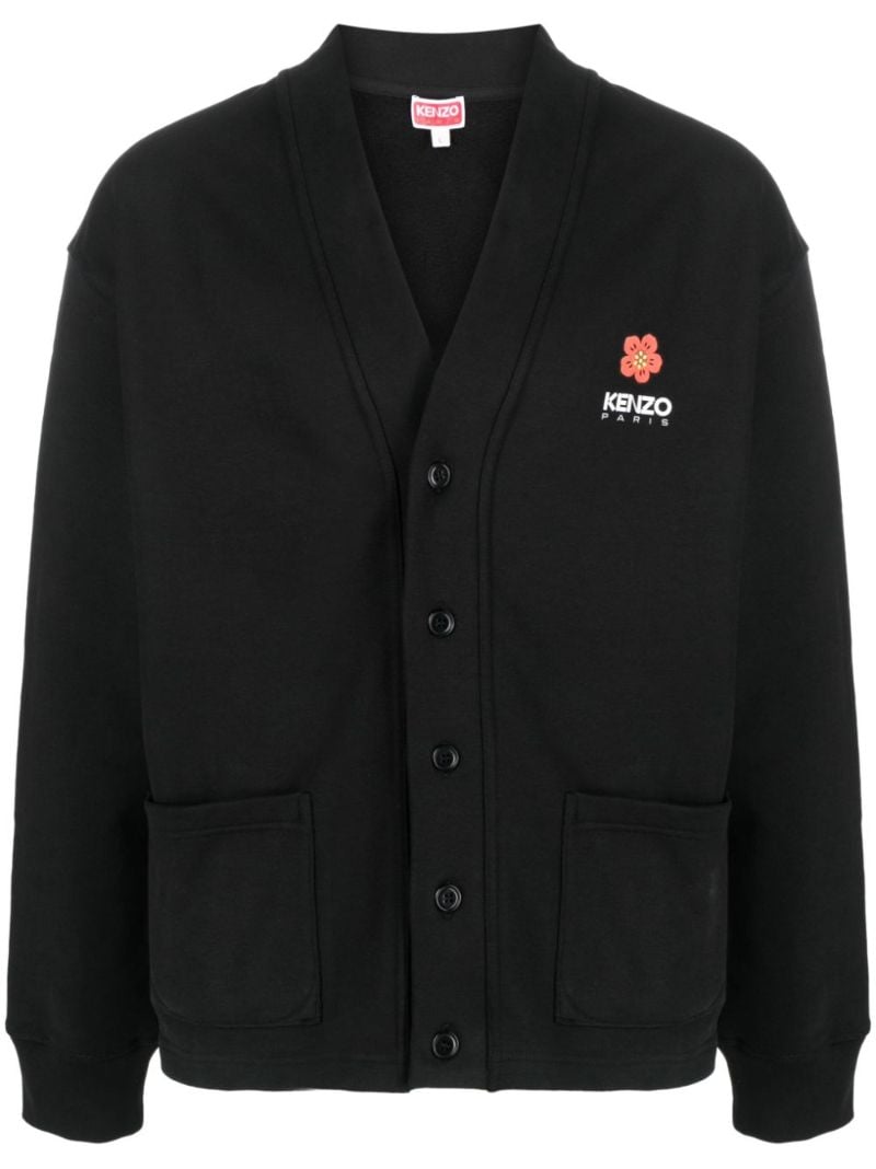 Black Boke Flower Cotton Cardigan