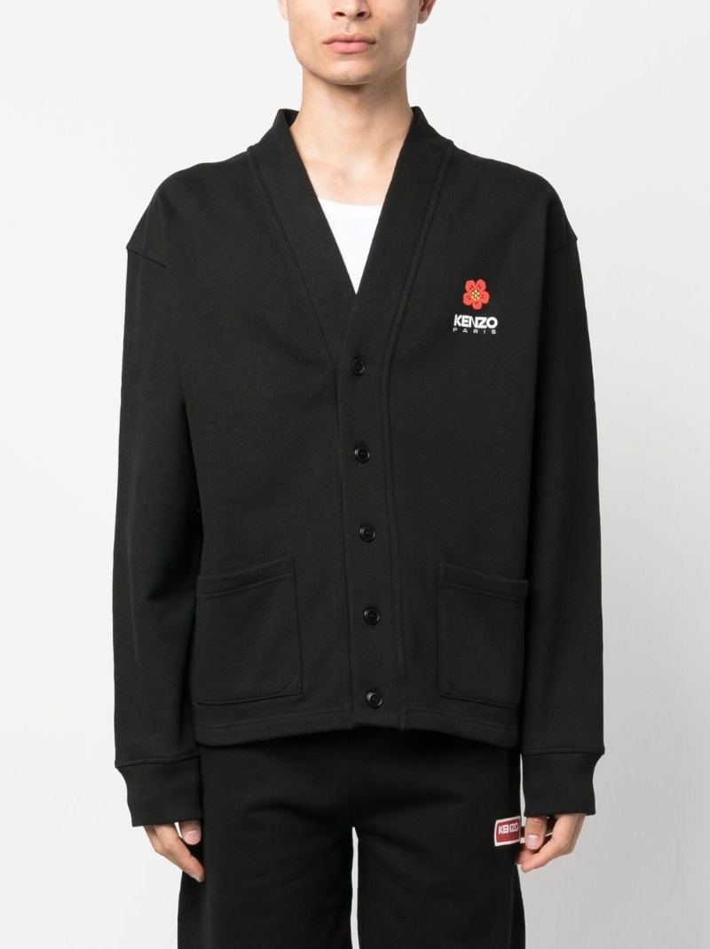 Black Boke Flower Cotton Cardigan