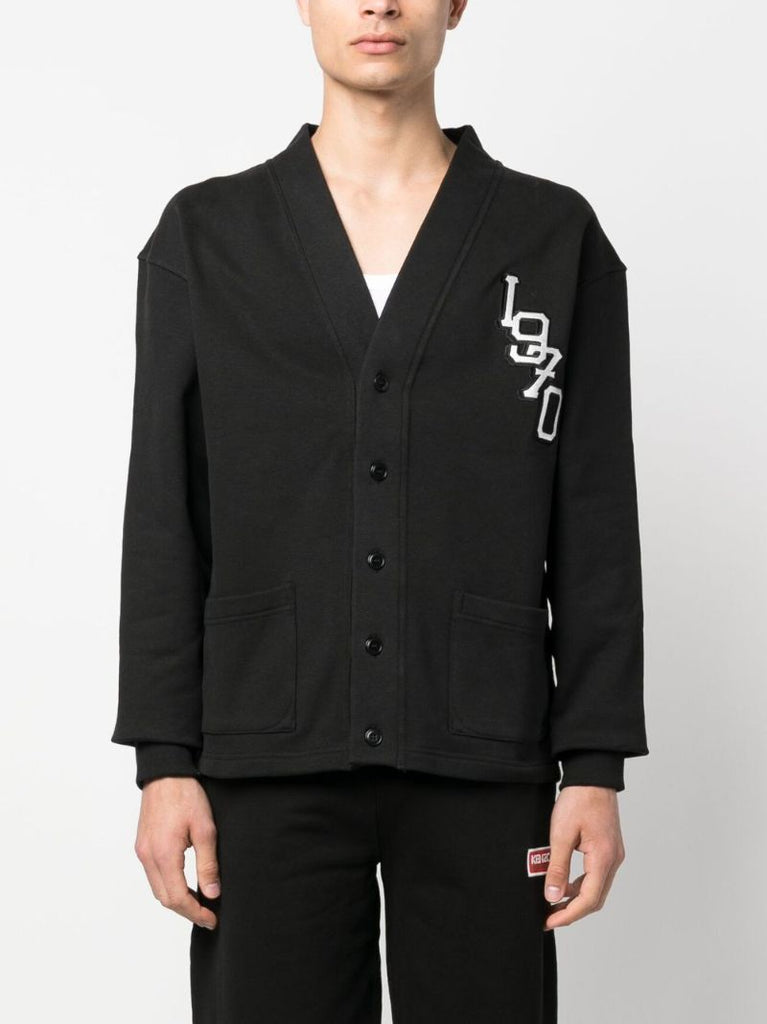 Black Varsity Jungle Tiger Cotton Cardigan