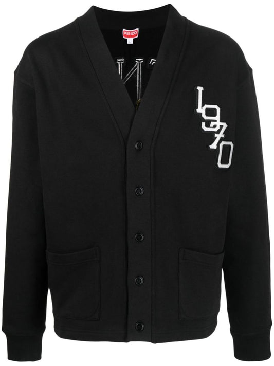 Black Varsity Jungle Tiger Cotton Cardigan